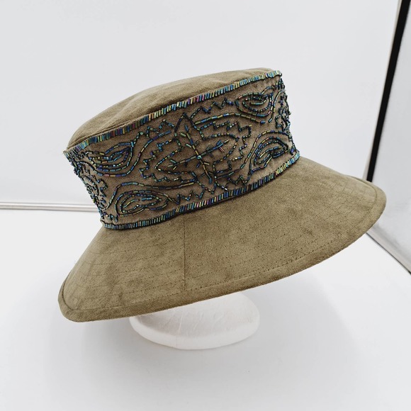 Whittall & Shon Womens Hat Green Fancy Tea Party Brim High Crown main image 9
